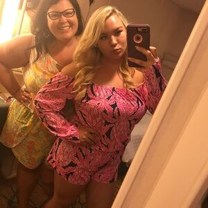 Lilly Pulitzer Pink Off the shoulder Lana Romper